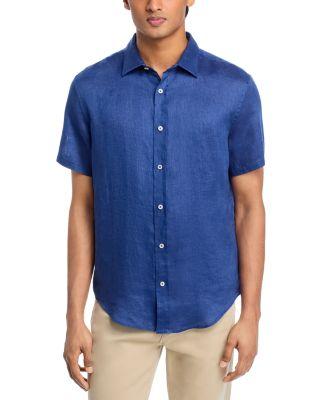 Short Sleeve Linen Shirt - Exclusive by THE MEN'S STORE AT BLOOMINGDALE'S Short Sleeve Linen Shirt - Exclusive by THE MEN'S STORE AT BLOOMINGDALE'S