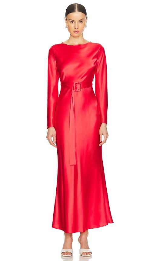 THE MODE x REVOLVE Silk Estelle Dress in Red by THE MODE