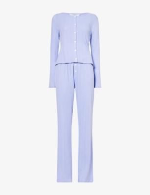 Pointelle Long-Sleeve Cotton-Jersey Pyjama Set by THE NAP CO