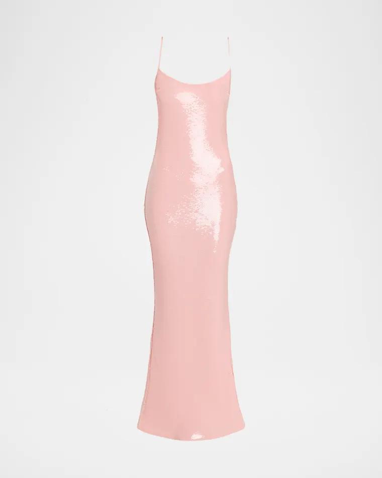 Isis Scoop-Neck Sequin Column Gown by THE NEW ARRIVALS BY ILKYAZ OZEL