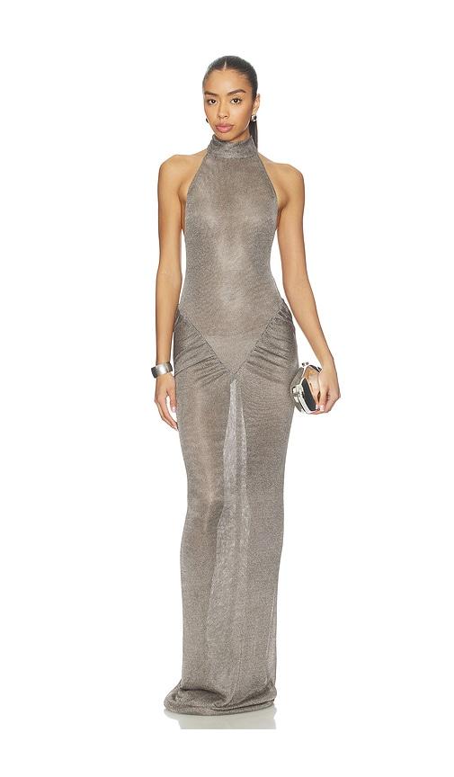 The New Arrivals by Ilkyaz Ozel Cass Dress in Metallic Silver by THE NEW ARRIVALS BY ILKYAZ OZEL