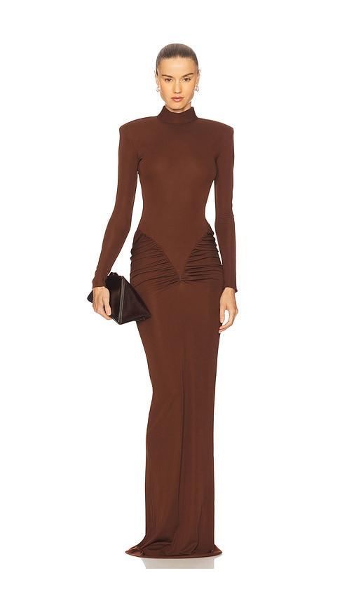The New Arrivals by Ilkyaz Ozel Darja Dress in Brown by THE NEW ARRIVALS BY ILKYAZ OZEL