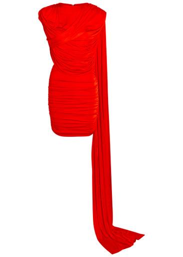 Khara scarf-effect stretch-jersey mini dress by THE NEW ARRIVALS ILKYAZ OZEL