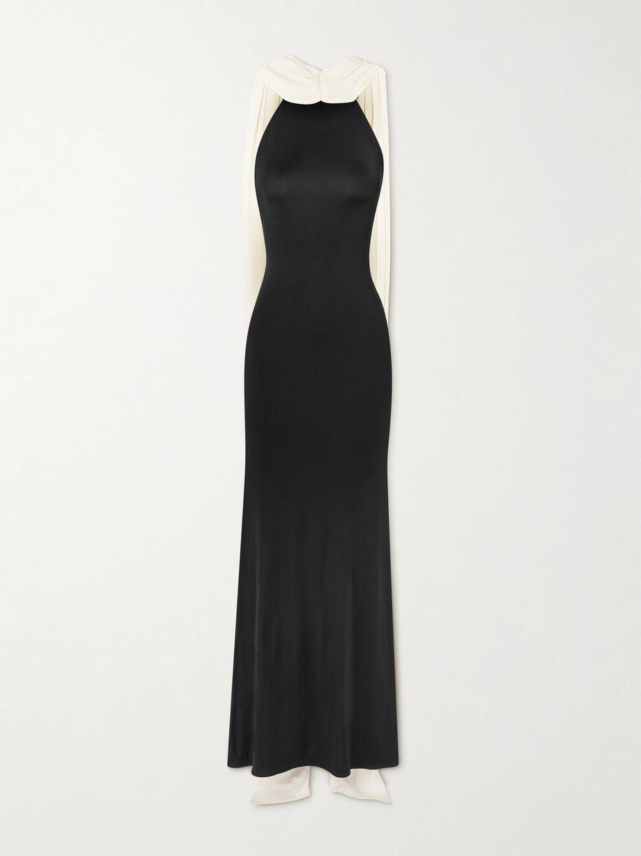 Leia draped two-tone jersey gown by THE NEW ARRIVALS ILKYAZ OZEL