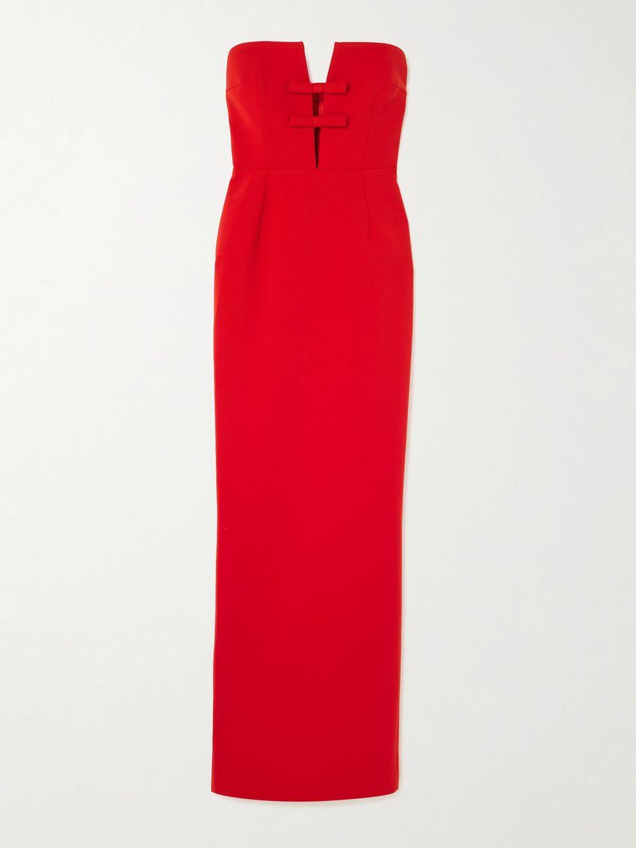 Noa strapless bow-embellished crepe gown by THE NEW ARRIVALS ILKYAZ OZEL