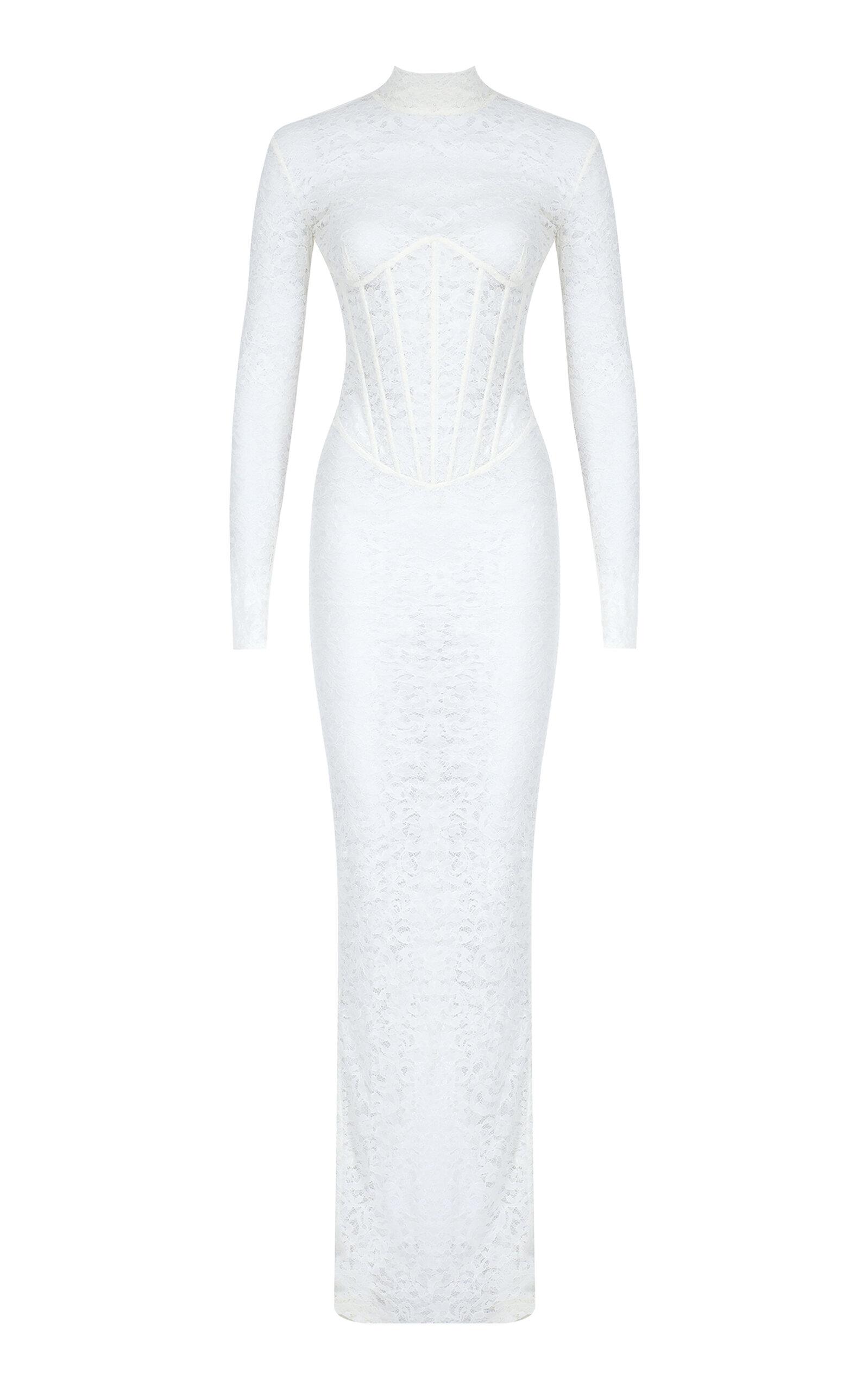 The New Arrivals Ilkyaz Ozel - Isadora Corseted Lace Maxi Dress - White - - Moda Operandi by THE NEW ARRIVALS ILKYAZ OZEL