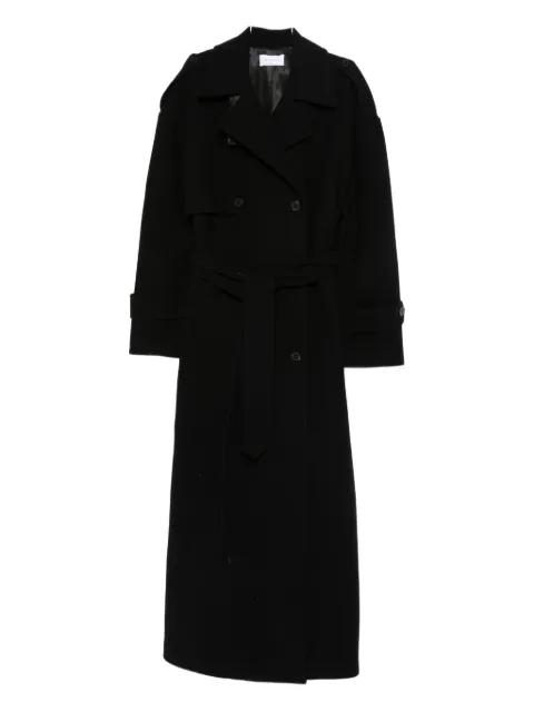 belted double-breasted coat by THE NINA STUDIO