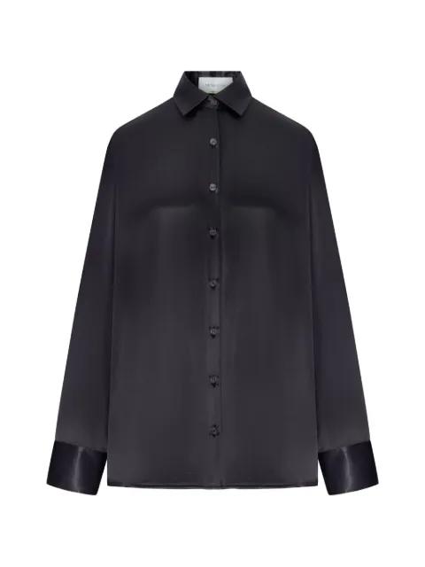 cut-out silk shirt by THE NINA STUDIO