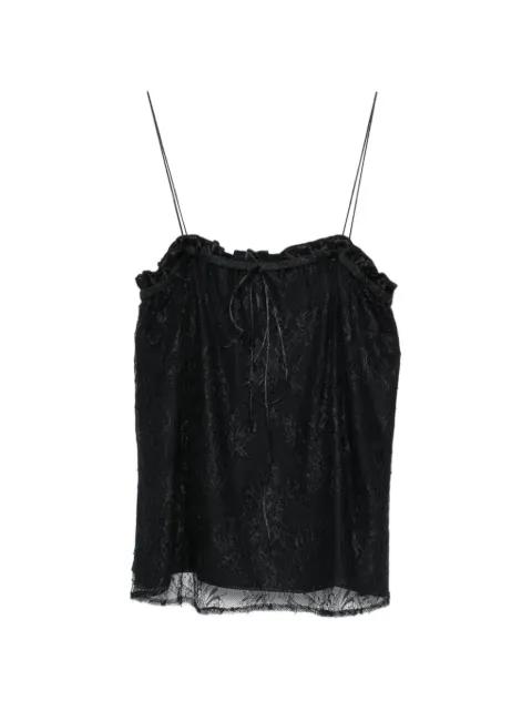 lace-detail ruffled top by THE NINA STUDIO