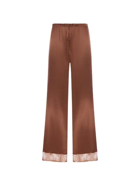 lace-trim trousers by THE NINA STUDIO
