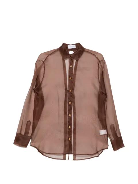 sheer tie-back shirt by THE NINA STUDIO
