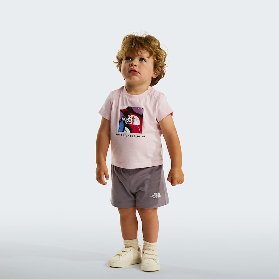 Baby Nse Box Play Regular Shorts Set Pale Blossom-transcendent Grey by THE NORTH FACE