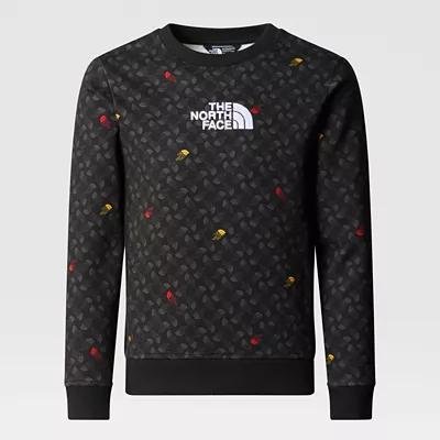 Boys' Light Drew Peak Printed Sweater Tnf Black Tnf Shadow Toss Print by THE NORTH FACE