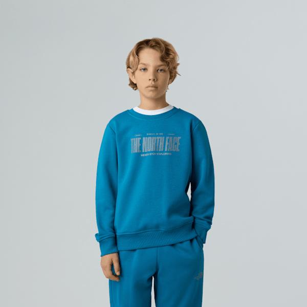 Boys' Reflective Logo Relaxed Sweatshirt Dusk Blue by THE NORTH FACE
