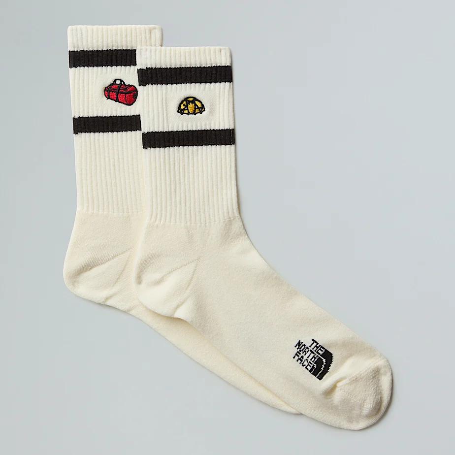 Everyday Crew Tnf Icons Socks - 2 Pack White Dune by THE NORTH FACE