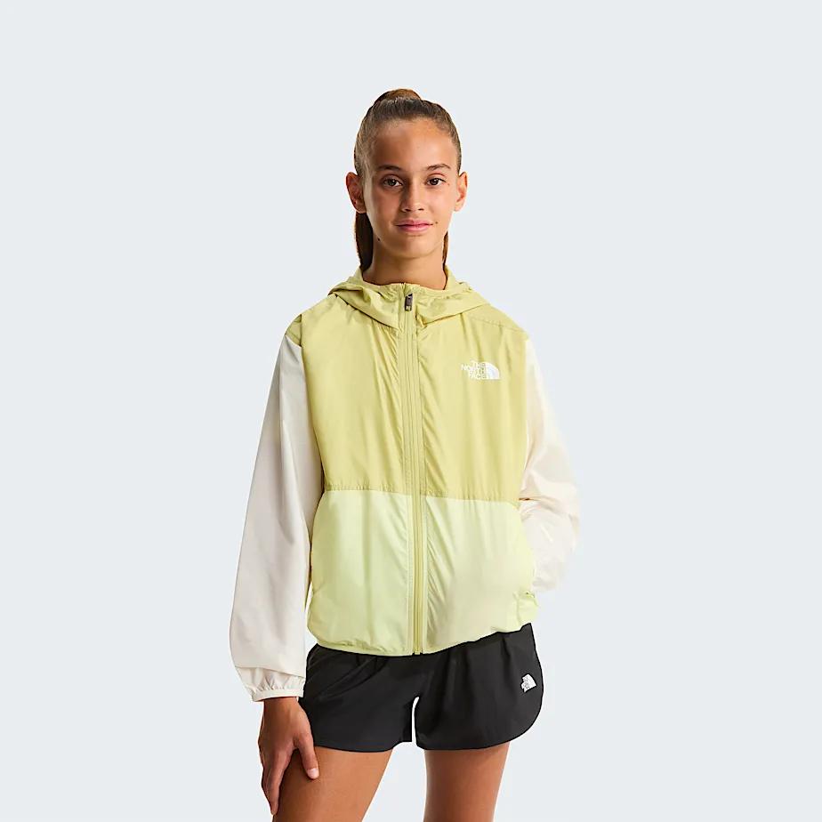 Girls' Cyclone Wind Jacket Lemon Mist-pear-white Dune by THE NORTH FACE
