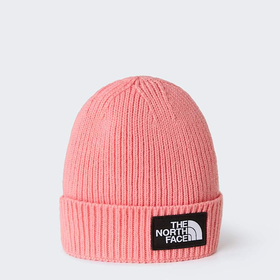Kids' Tnf Logo Box Cuffed Beanie Coral Crush by THE NORTH FACE