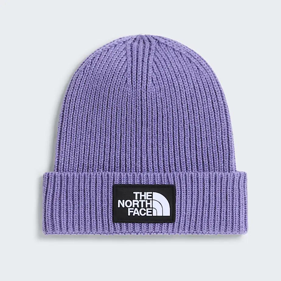 Kids' Tnf Logo Box Cuffed Beanie Grounded Plum by THE NORTH FACE