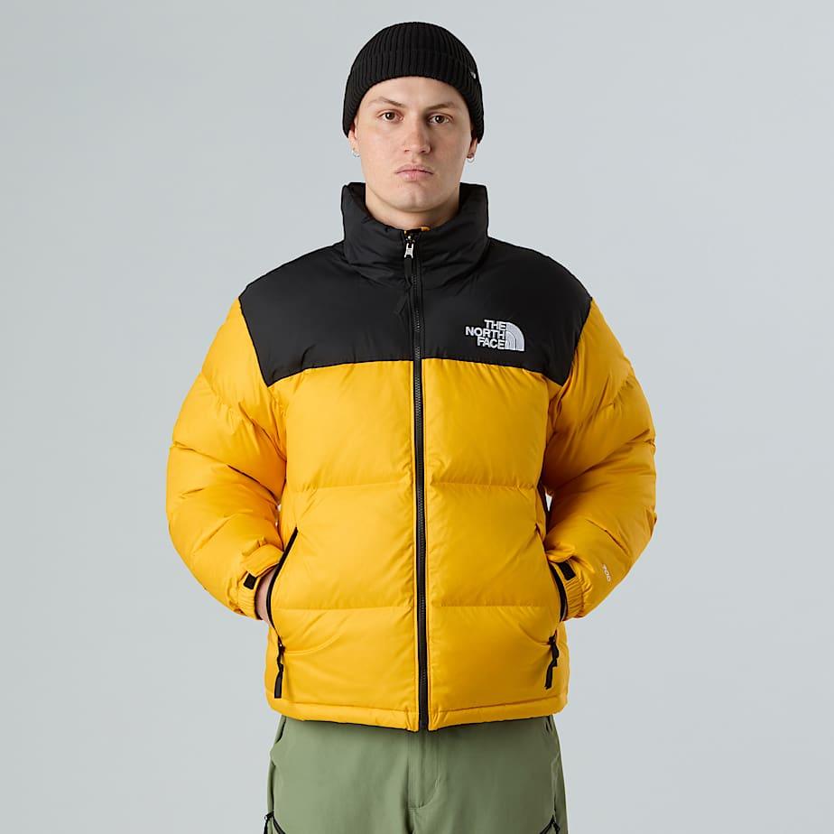 Men’s 1996 Retro Nuptse Jacket Summit Gold-tnf Black-recycled Down by THE NORTH FACE