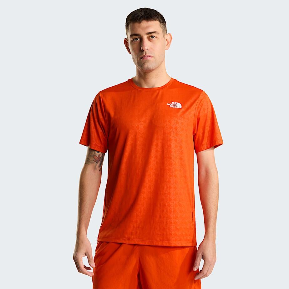 Men's 24/7 Pentadome Embossed Regular T-shirt Lava Red by THE NORTH FACE