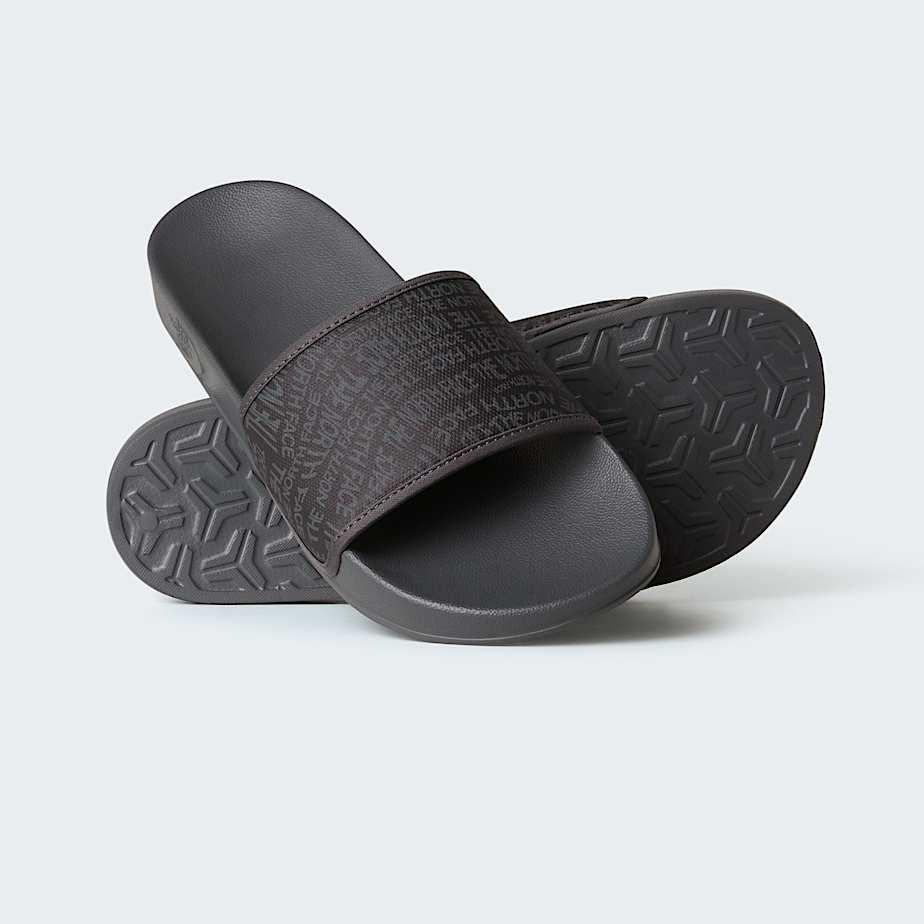 Men’s Base Camp Slides Iii Logo Mania Print-anthracite Grey by THE NORTH FACE