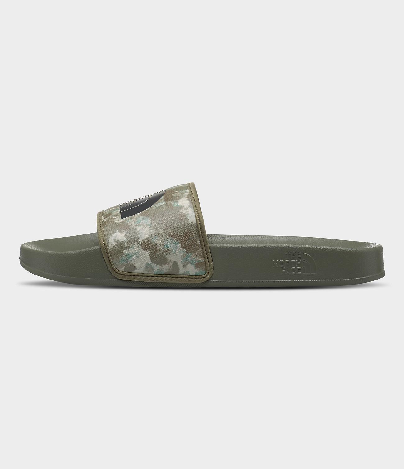 Men’s Base Camp Slides Iii Military Olive Stippled Camo Print-tnf Black by THE NORTH FACE