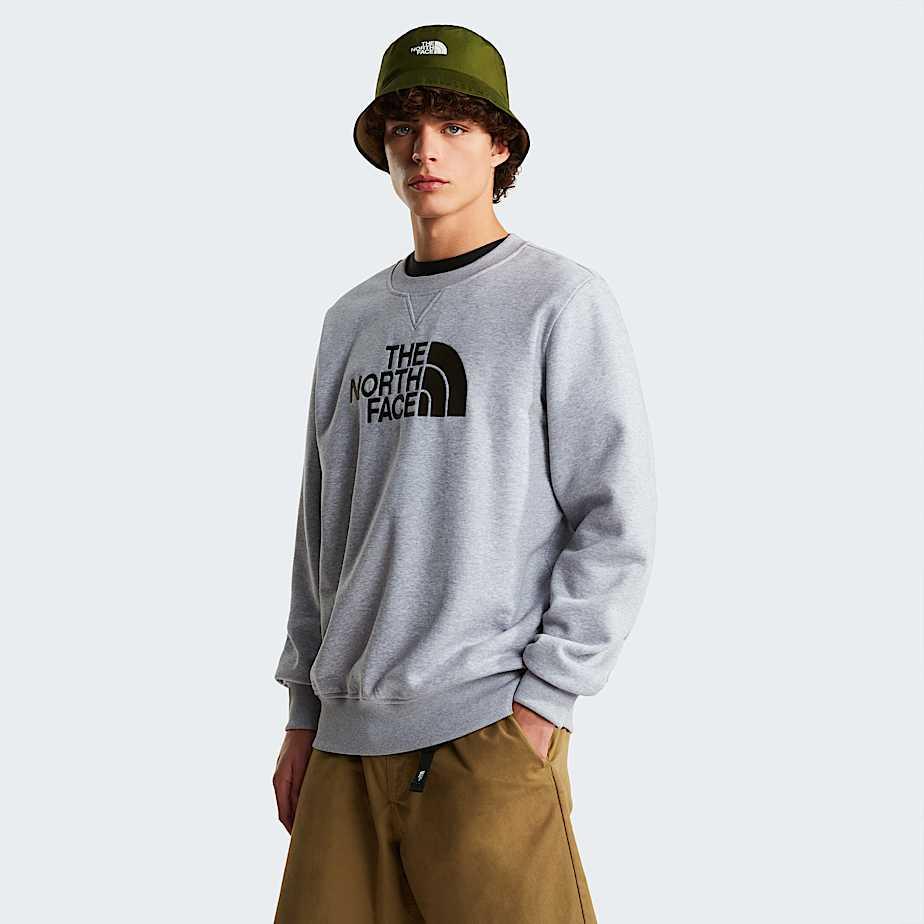 Men's Drew Peak Sweatshirt Tnf Light Grey Heather-new Taupe Green by THE NORTH FACE