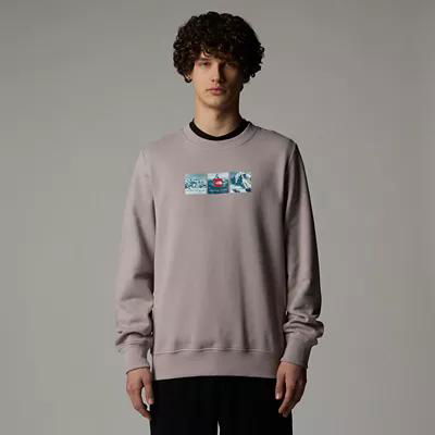 Men's Expedition System Graphic Sweatshirt Moonstone Grey by THE NORTH FACE