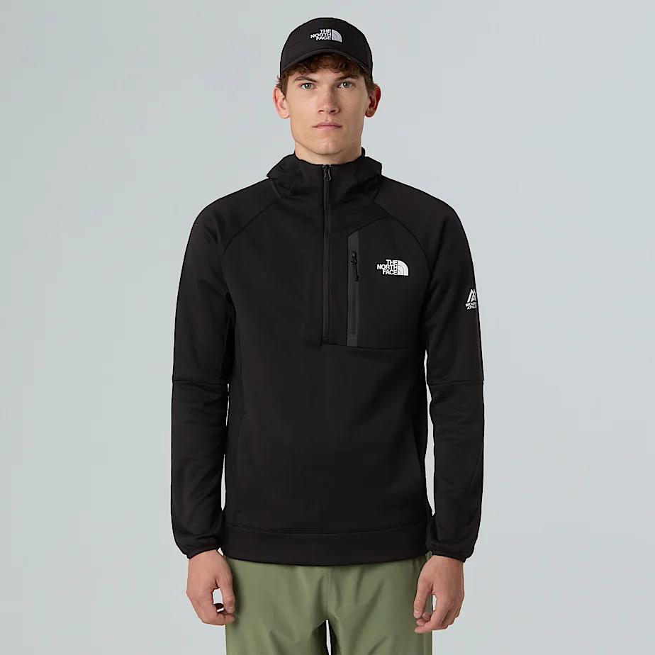 Men's Mountain Athletics 1/4 Zip Hooded Fleece Tnf Black by THE NORTH FACE