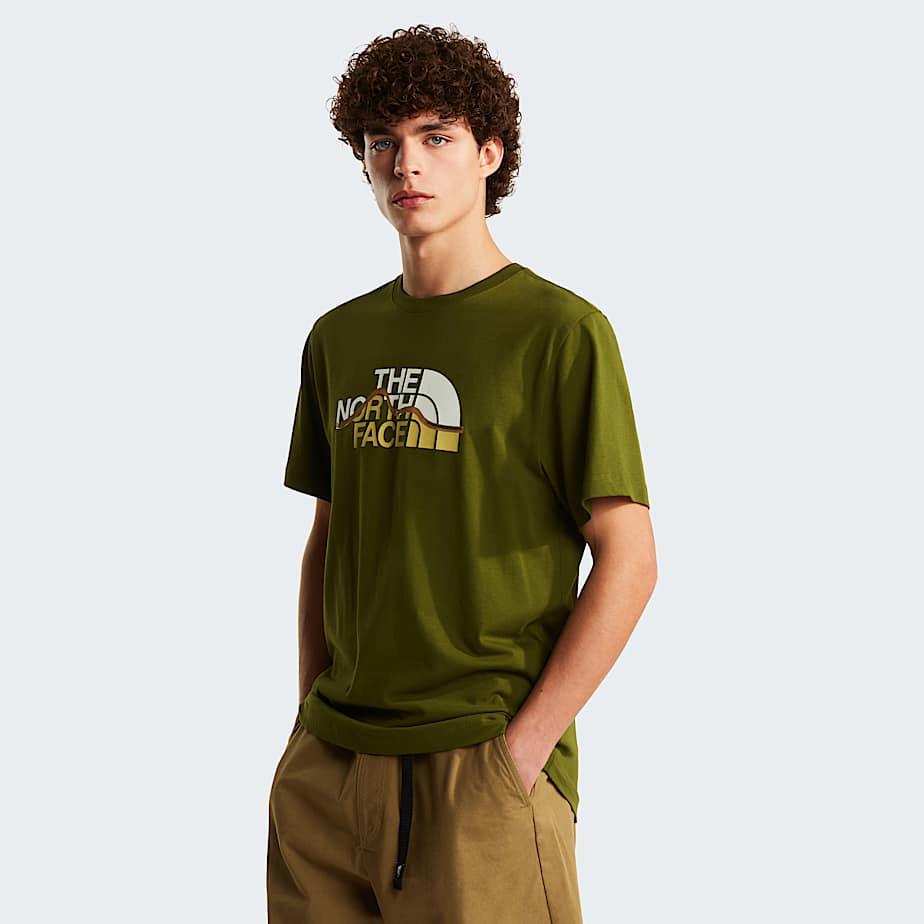 Men's Mountain Line Regular Graphic T-shirt Woodland Green by THE NORTH FACE