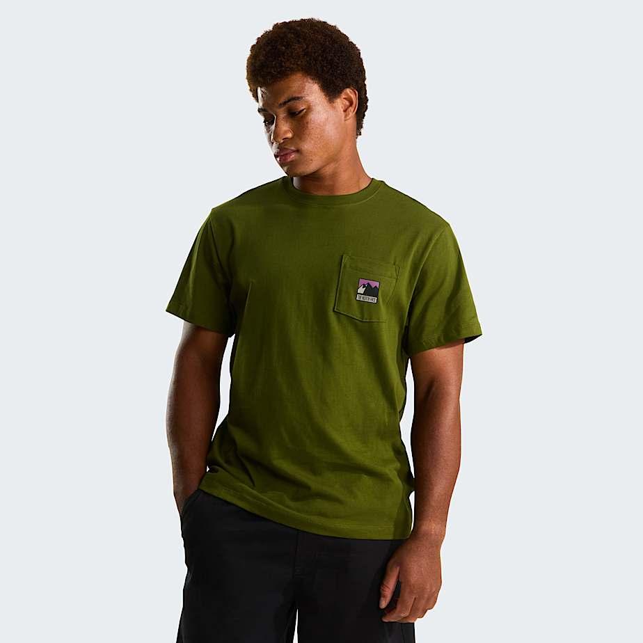 Men's Mountain Logo Relaxed Graphic T-shirt Woodland Green by THE NORTH FACE