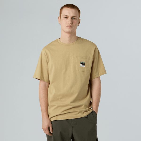 Men's Mountain Logo Relaxed Pocket T-shirt Khaki Stone by THE NORTH FACE