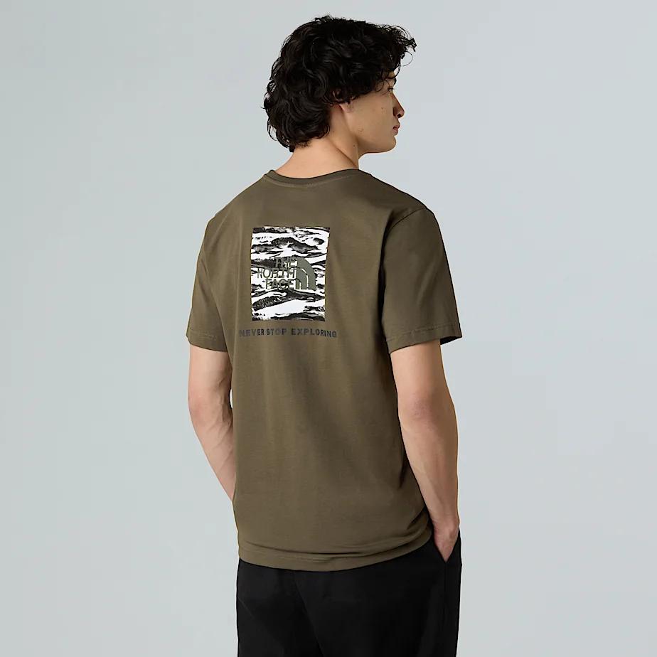 Men's Nse Box Edge Of Light Infill Relaxed T-shirt New Taupe Green-tnf Black Edge Of Light Print by THE NORTH FACE