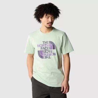 Men's Reverse Logo T-shirt Subtle Green-dark Eggplant Purple by THE NORTH FACE