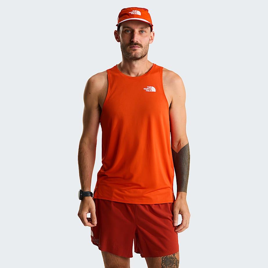 Men’s Summit High Trail Run Tank Top Lava Red by THE NORTH FACE