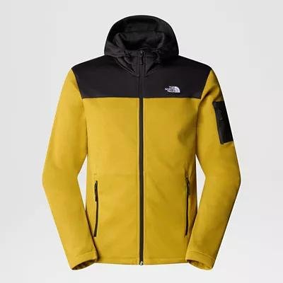 Men's Tech Emilio Hooded Fleece Mineral Gold Dark Heather/tnf Black Heather by THE NORTH FACE