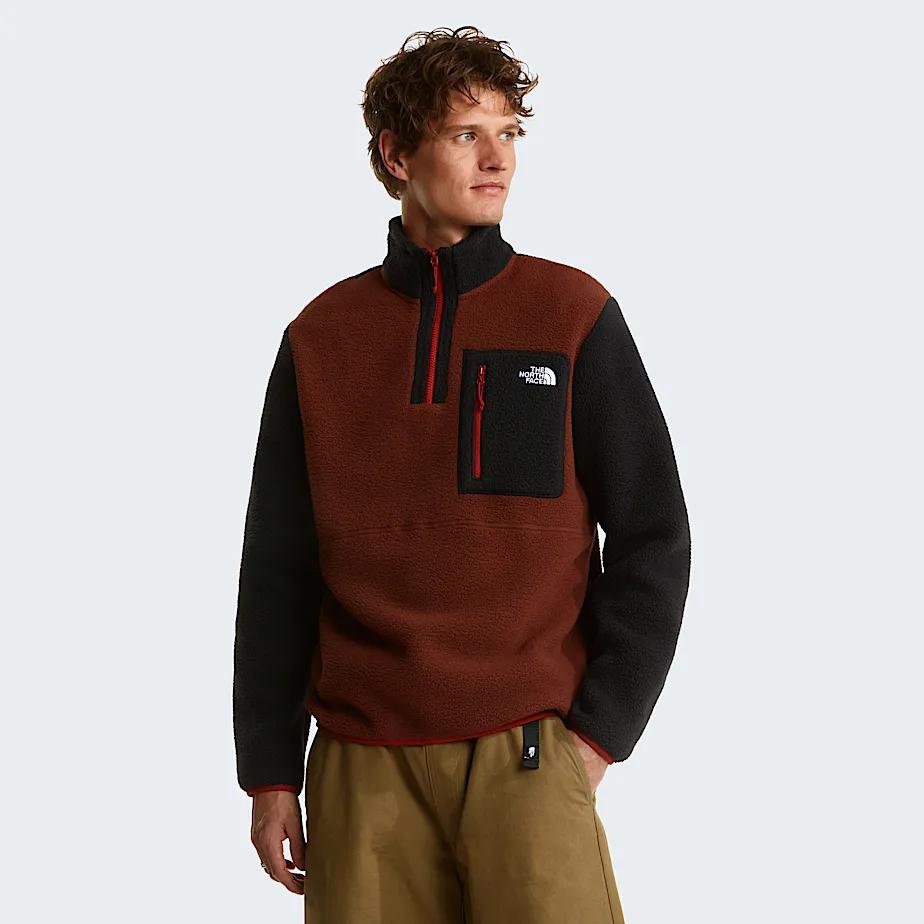 Men’s Yumiori 1/4 Zip Fleece Jacket Ember Soil-tnf Black-iron Clay by THE NORTH FACE
