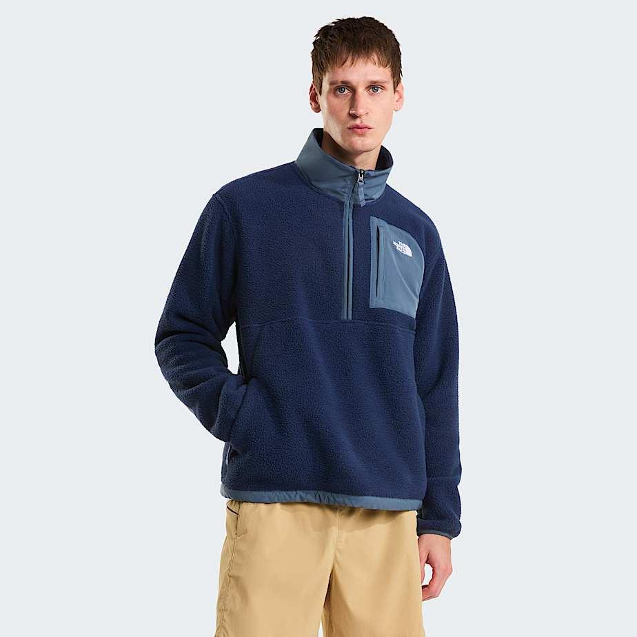 Men's Yumiori Off-peak 1/2 Zip Fleece Jacket Summit Navy-granite Grey by THE NORTH FACE