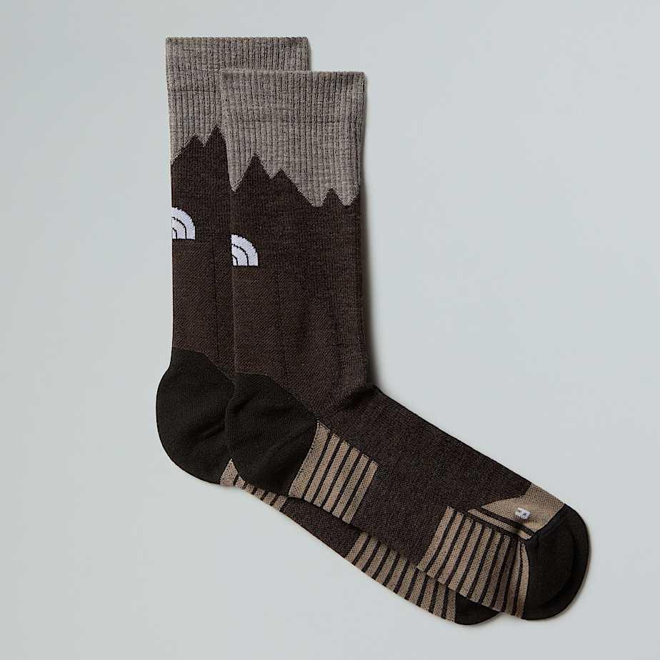 Mountain Hiking Crew Socks Smokey Brown-mushroom Grey by THE NORTH FACE