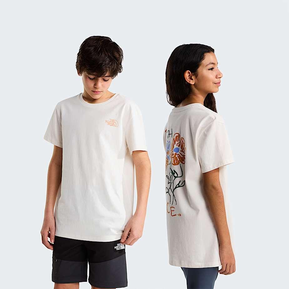 Teens' Flower Scribble Relaxed T-shirt White Dune-dust Orange by THE NORTH FACE