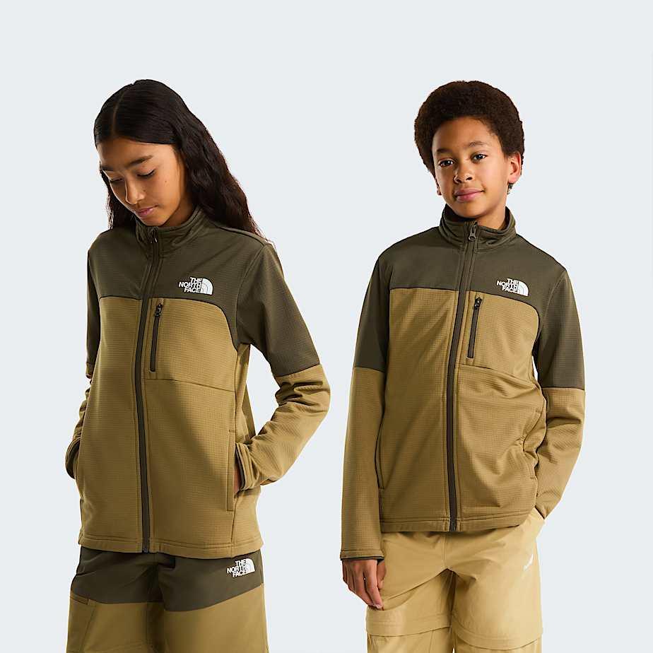 Teens' Hike Full-zip Midlayer Jacket New Taupe Green-cedar by THE NORTH FACE