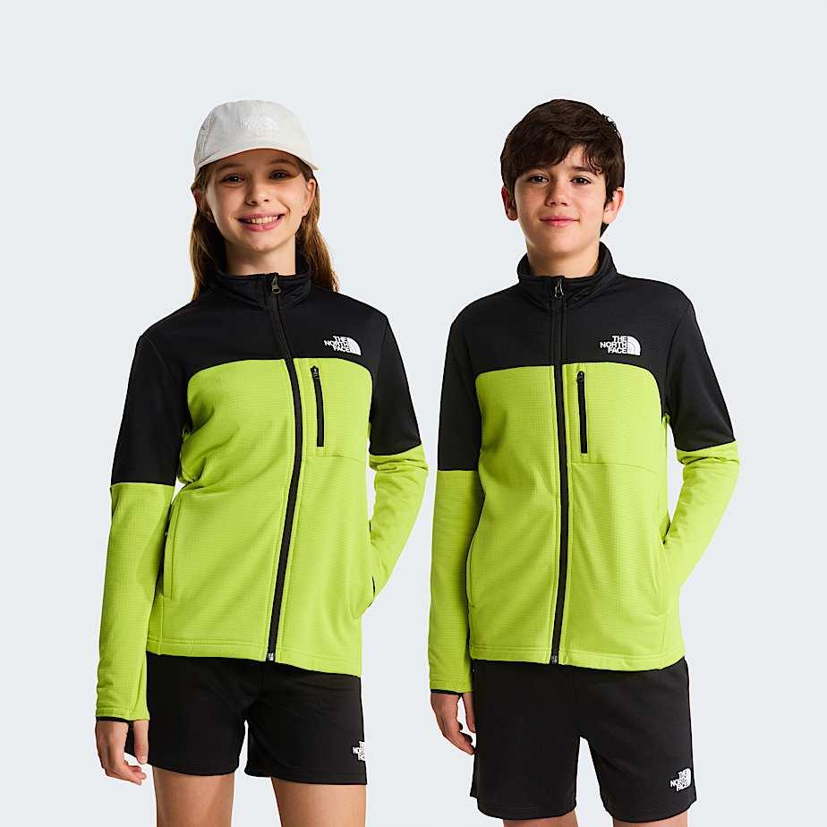 Teens' Hike Full-zip Midlayer Jacket Tnf Black-fizz Lime by THE NORTH FACE
