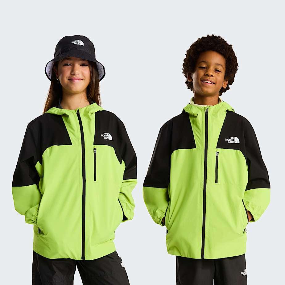 Teens' Hike Packable Shell Jacket Tnf Black-fizz Lime by THE NORTH FACE
