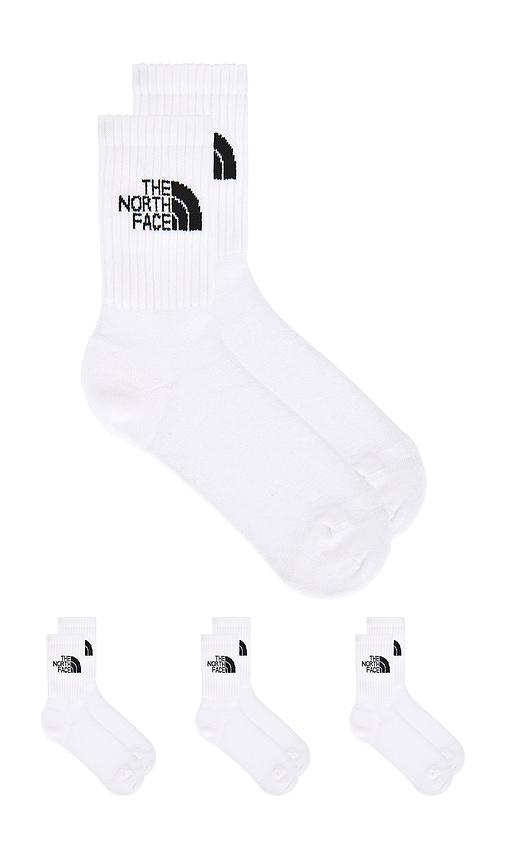 The North Face Everyday Standard Crew Sock 3 Pack in White by THE NORTH FACE
