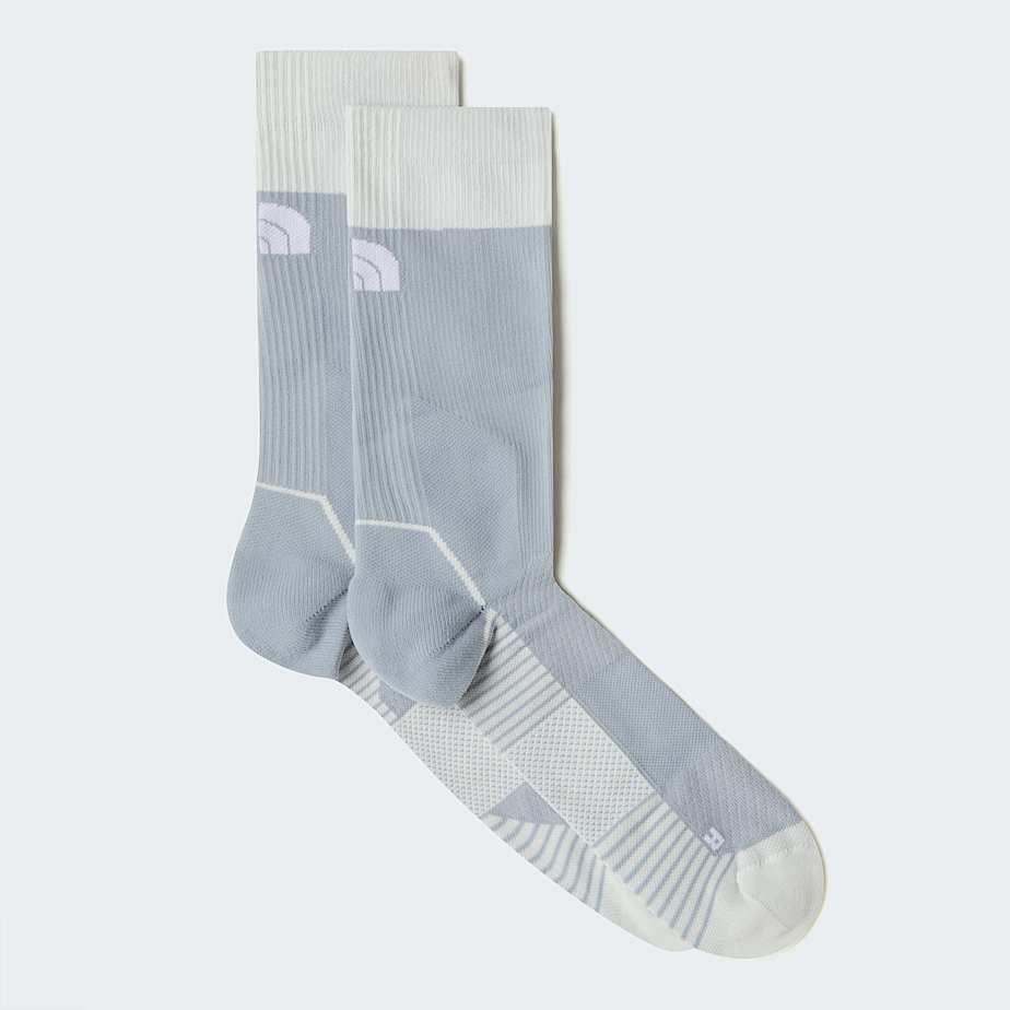 Trail Run Crew Socks Frost Grey-pearl Stone by THE NORTH FACE