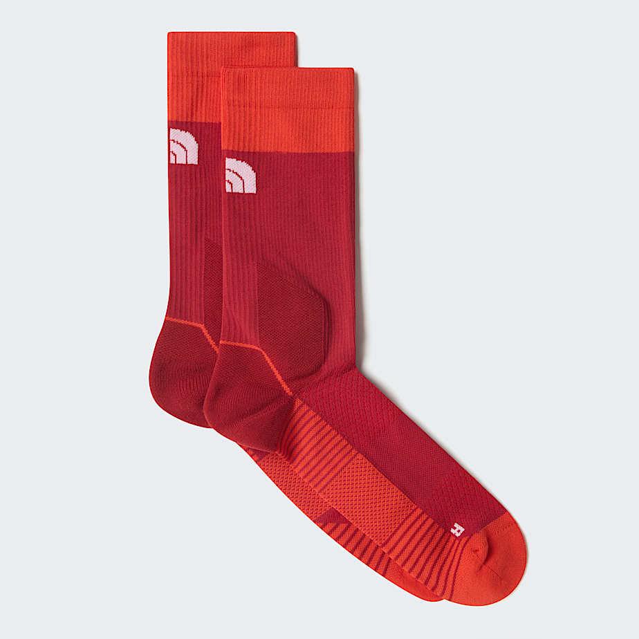 Trail Run Crew Socks Iron Clay-lava Red by THE NORTH FACE