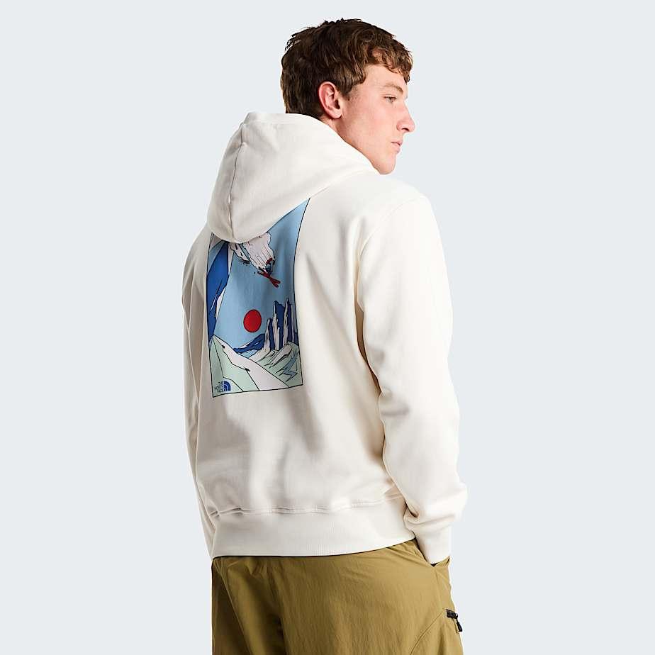Unisex Mountain Celebration Relaxed Graphic Hoodie White Dune by THE NORTH FACE