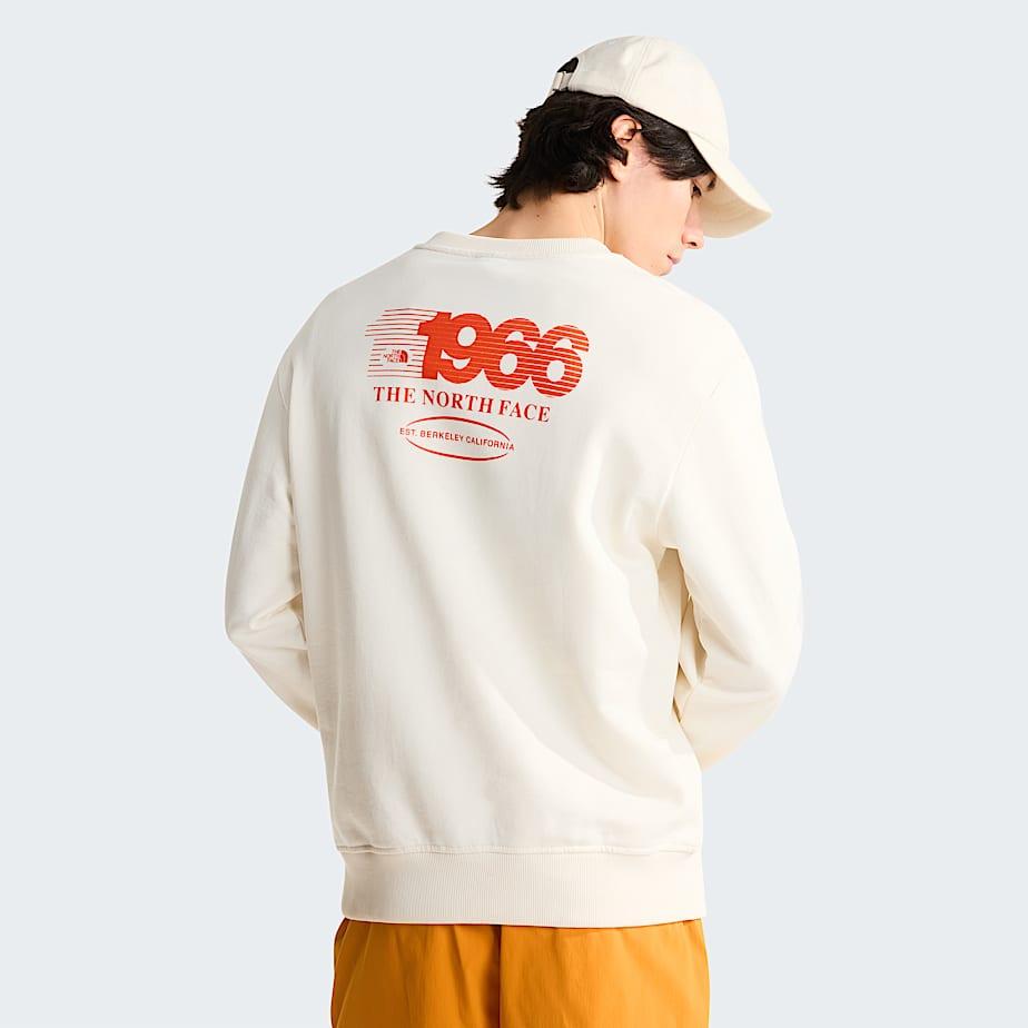 Unisex Track Relaxed Sweatshirt White Dune-lava Red by THE NORTH FACE