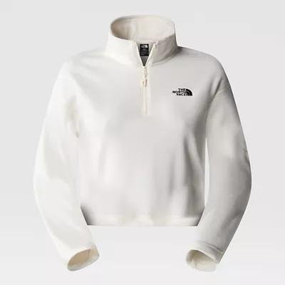 Women's 100 Glacier Cropped 1/4 Zip Fleece White Dune by THE NORTH FACE