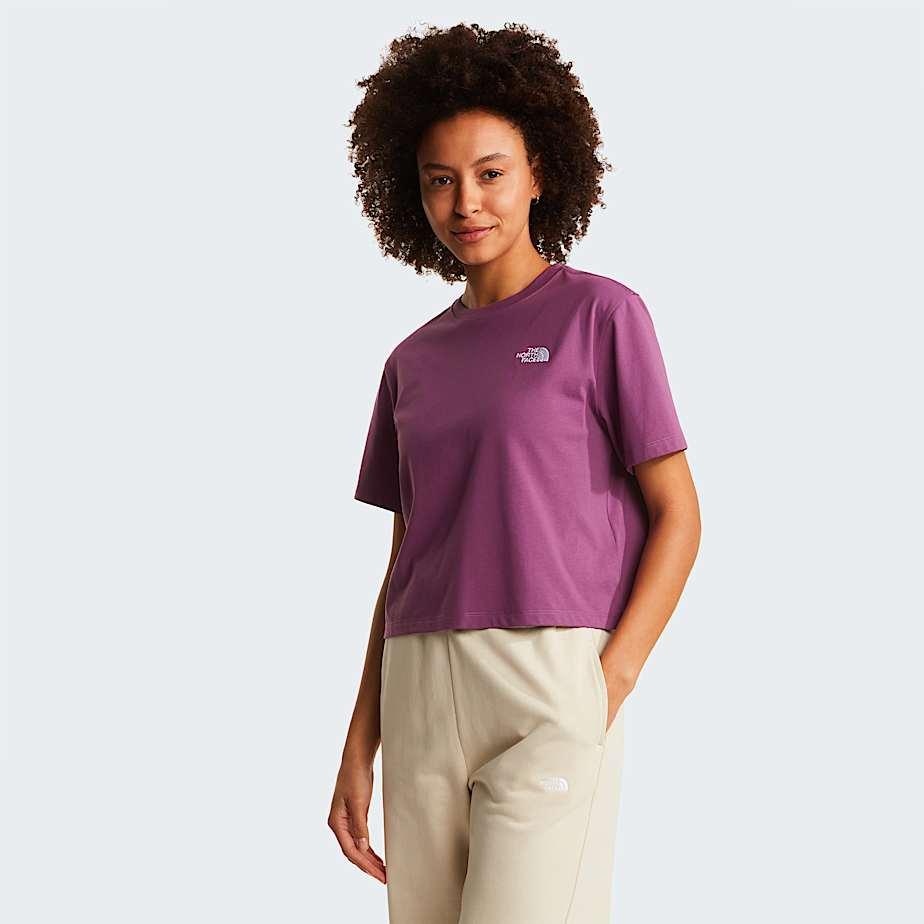 Women's Evolution Simple Dome Cropped Relaxed T-shirt Chroma Purple by THE NORTH FACE
